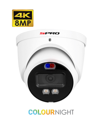 SPRO 8MP CVI Fixed Lens Turret with Active Deterrence