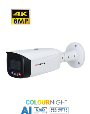 SPRO 8MP IP Fixed Lens Bullet with Active Deterrence