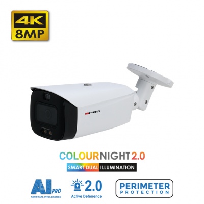 8MP Active Deterrence 2.0 IP Bullet Camera (DHIPQ80/28LRW/30-D-V2)