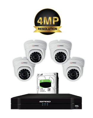 SPRO 4MP Bundle Kit with 4CH NVR & 4xCameras