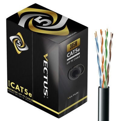VECTUS CAT5e 305m Cable Outdoor (Black)