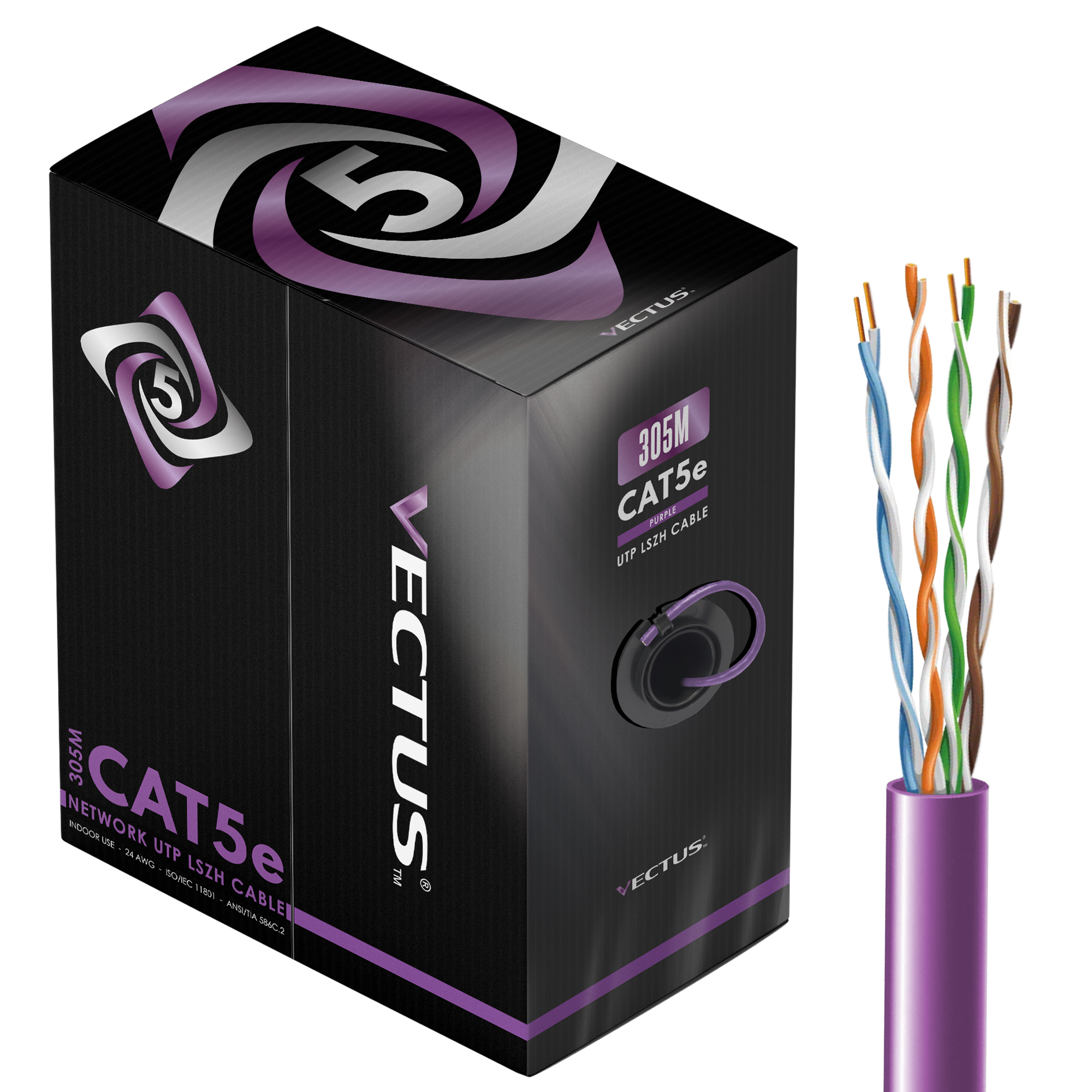 Vectus CAT5e LSZH Cable 305m Safety & Performance