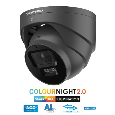 SPRO 4MP IP Smart Dual Illumination Turret with COLOUR NIGHT 2.0 & Built-in Speaker